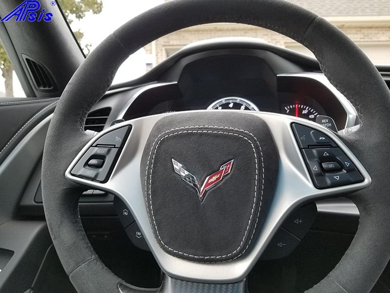 Apsis Installed pictures for C7 Airbag Cover in Charcoal Alcantara w