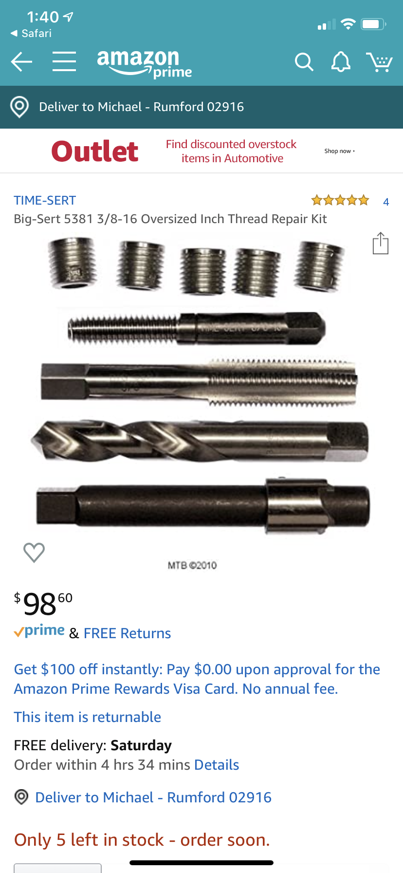 4x100 16 Inch Car &amp; Truck Wheels Time-Sert 0561 5/16-18 Inch Thread Repair Kit &ndash; FREE SHIPPING, Made In USA Helicoil Thread Repair Kit