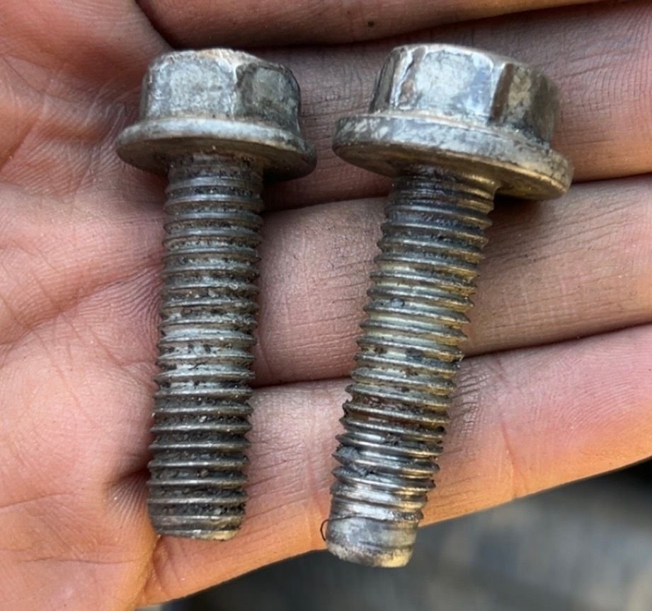 Normal bolt on left and the 15mm on right. Definitely doesn�t belong there.