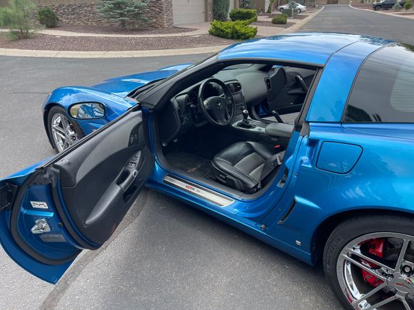 Driver side leather interior, notice two tone all leather interior on dash also
