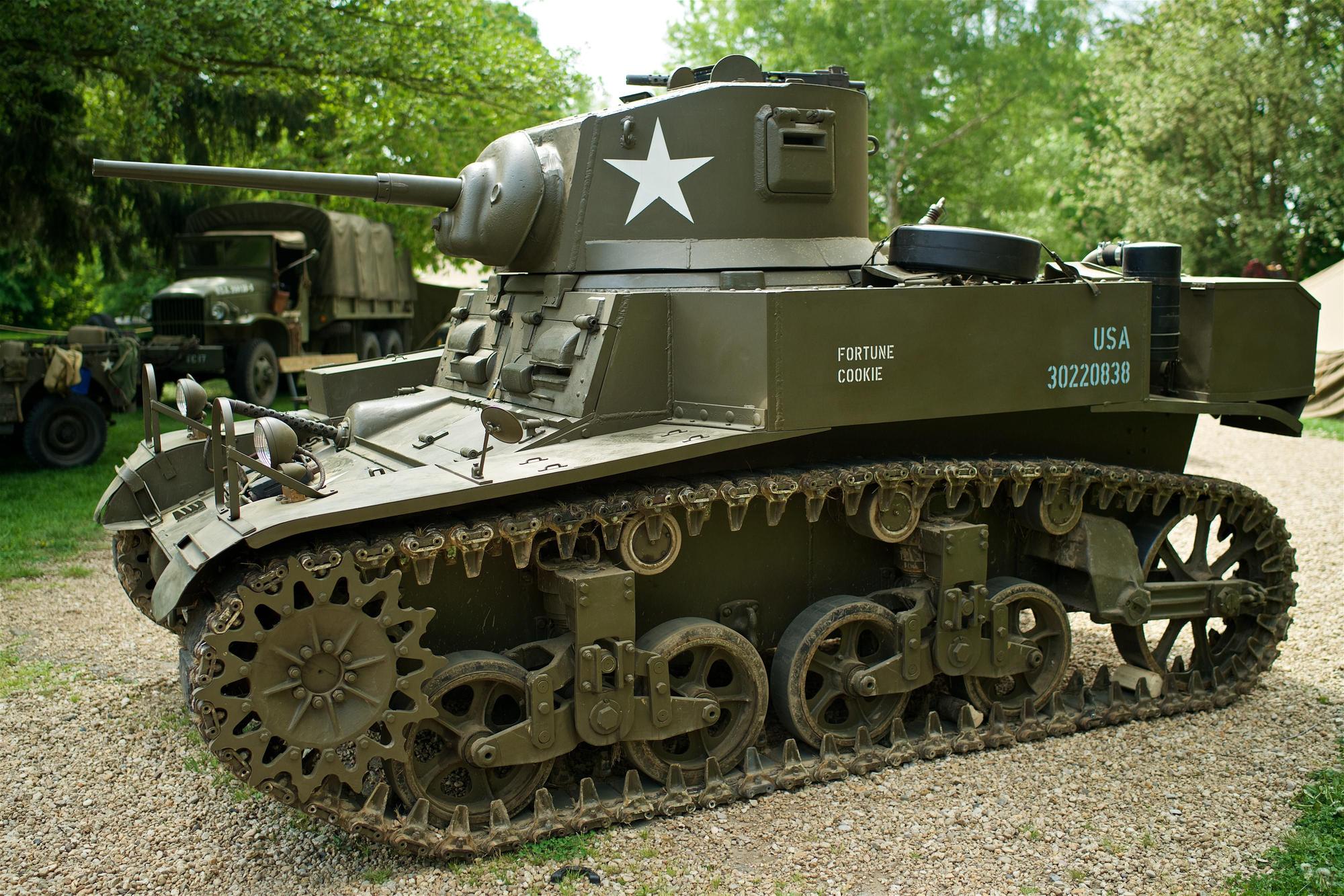 A fully restored M3 Stuart tank. 