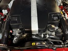 The bigger air box installed.  It fits so well that one wonders why they went with all the smaller applications with OEM, including the throttle body.