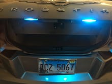 used blue led bulbs for the license plate bulbs . The color goes well with my silver/blue car