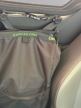 Storage, trash, insulated, mesh pockets for cups and misc.