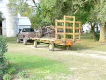 bought a 494 JD hay rake, good view of pickup.