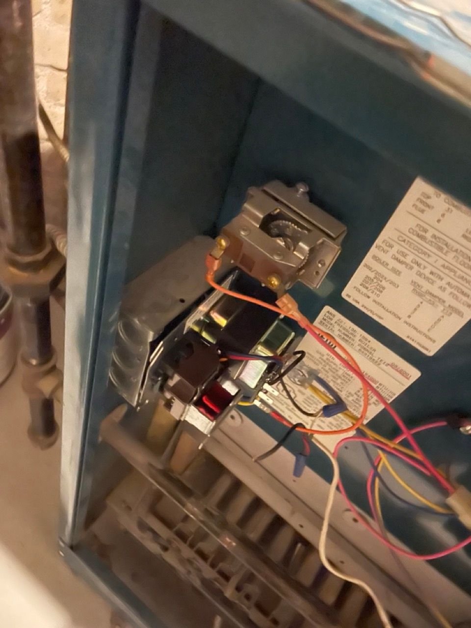 Boiler relay clicks continuously as soon as flue damper is opened