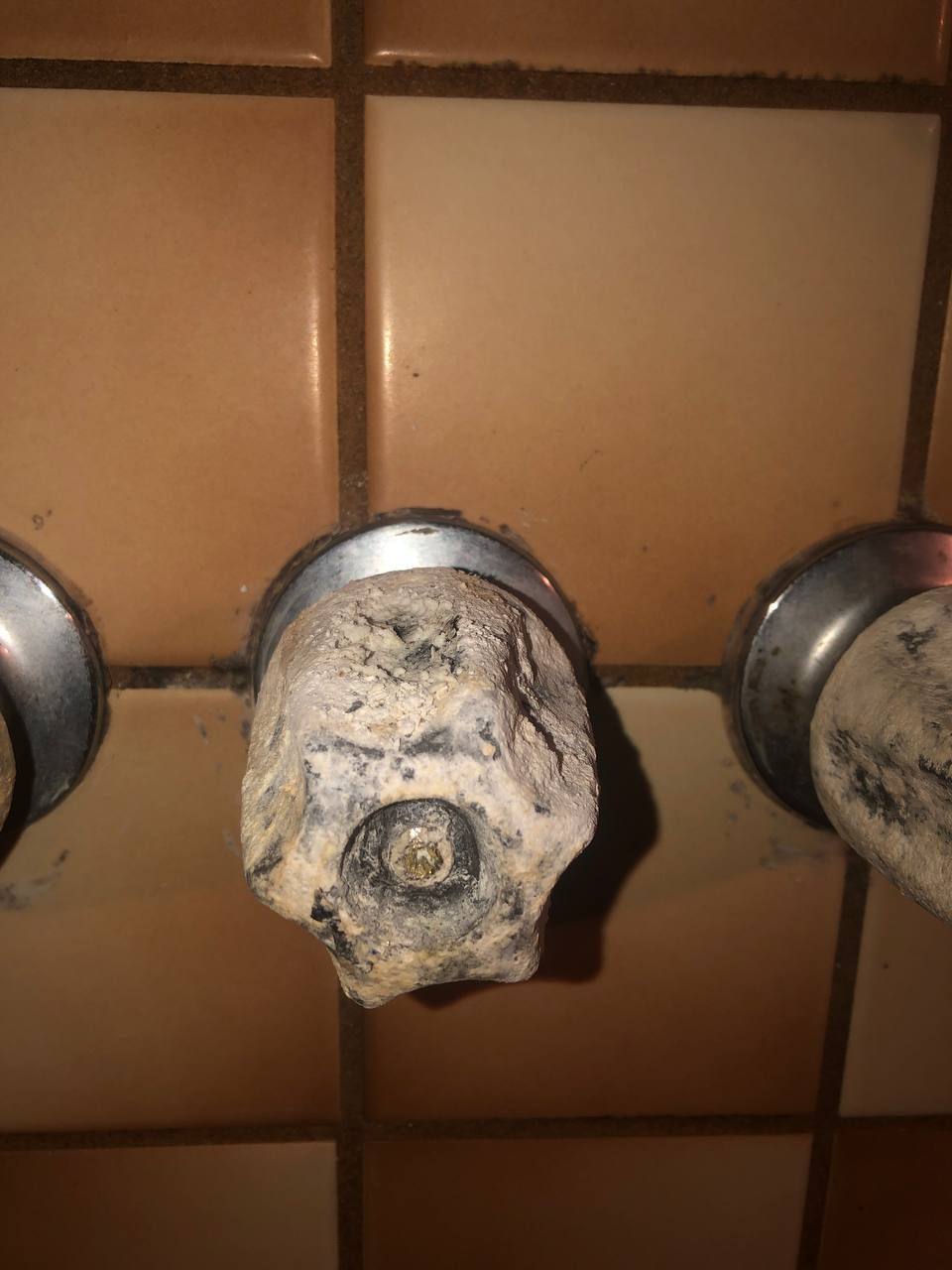Need help with old shower faucet knob screws that stuck DoItYourself