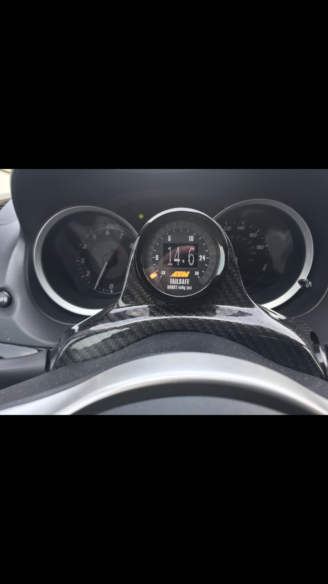 Audio Video/Electronics - Rexpeed Carbon center pod with AEM failsafe A/F and boost gauge - Used - 2008 to 2015 Mitsubishi Lancer Evolution - Fresno, CA 93722, United States