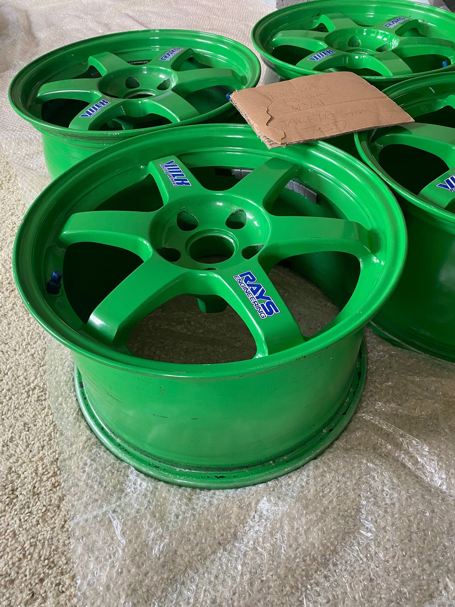 Wheels and Tires/Axles - Takata Green TE37 - Used - 2000 to 2021 Mitsubishi All Models - Portland, OR 97236, United States