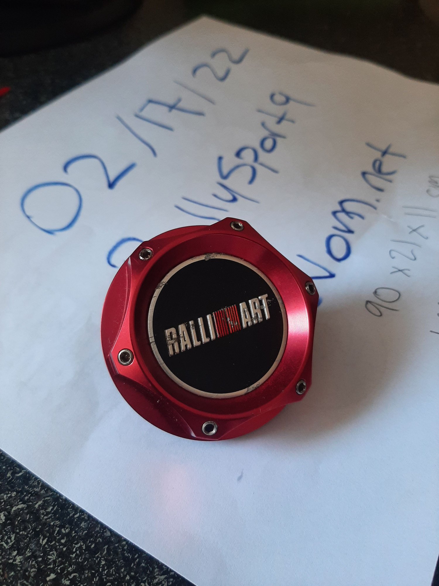 Miscellaneous - Ralliart oil cap - Used - 2003 to 2006 Mitsubishi Lancer Evolution - Winnipeg, MB R3R3G3, Canada