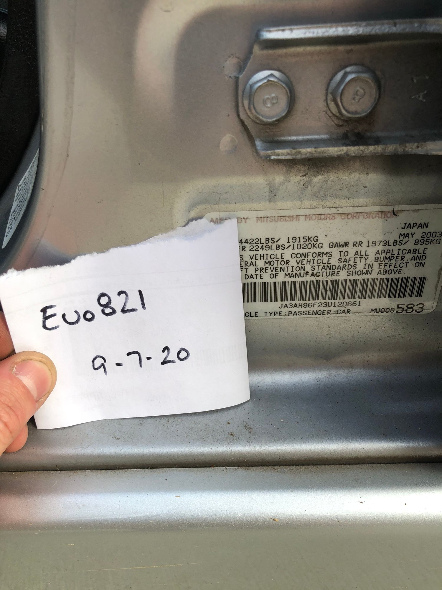 2003 Mitsubishi Lancer Evolution - 2003 Evo 8/9 - Used - VIN JA3AH86F23U120661 - 82,000 Miles - 4 cyl - AWD - Manual - Sedan - Silver - Baton Rouge, LA 70726, United States