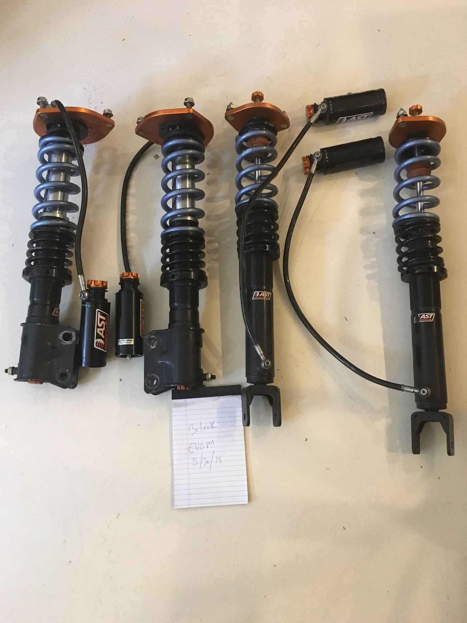 Steering/Suspension - Custom built AST 5200 Two-Way racing coilovers + Springs + hats. - Used - 2003 to 2007 Mitsubishi Lancer Evolution - Atlanta, GA 30019, United States