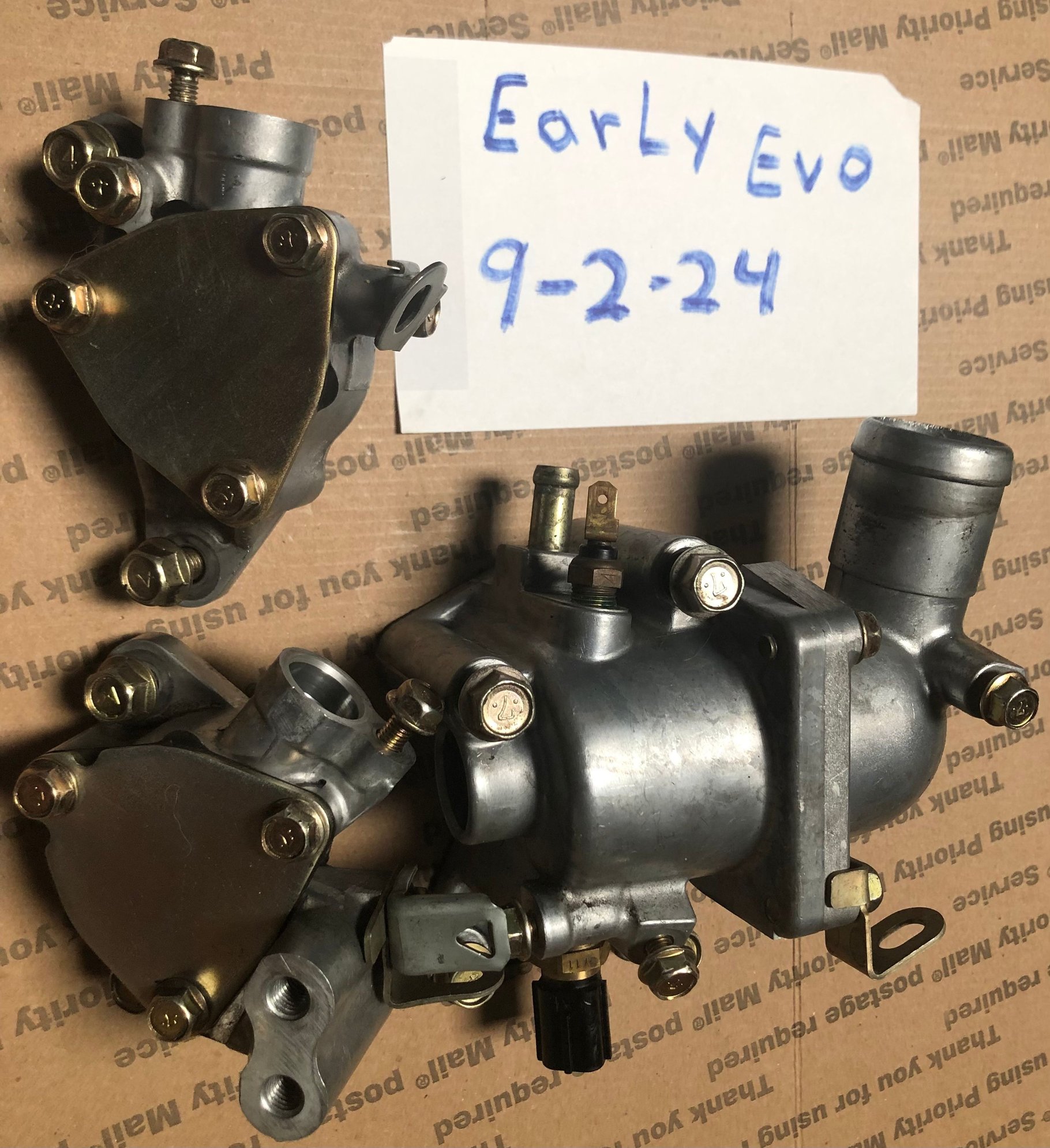 Engine - Intake/Fuel - Evo 9 waterneck and intake and exhaust cam sensor housings - Used - 2006 Mitsubishi Lancer Evolution - Las Vegas, NV 89120, United States