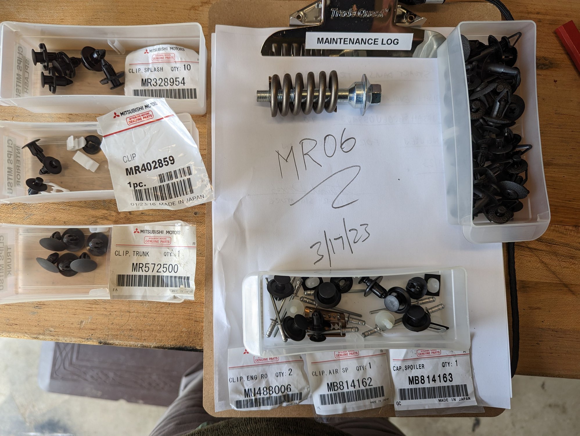 Miscellaneous - OEM Evo 9 Misc interior/exterior clips and dp bolt w/ spring - New - 2006 Mitsubishi Lancer Evolution - Redding, CA 96001, United States