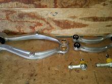 Rear arms with WL bump steer and trailing arm bushings. Front Roll Center Tierods