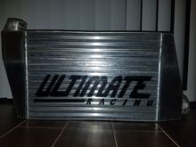 Ultimate racing intercooler waiting to be installed