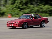 82 Mustang, sticky tires and suspension do wonders, this thing surprised me