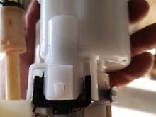 This black piece is supposedly a check valve unit that closes under pressure, I ma not sure of this, but the oring is there to keep pressure after car is off.  I think it works as an electro magnet, and closes.  Either way, this little unit is tall enough to fit 2 o rings onto when you reinstert.  I did notice my rail holds better pressure now after the first mod and this mod were done.