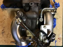 Curt brown ported invidia o2 housing and ported Exhaust manifold on stock 8 turbo