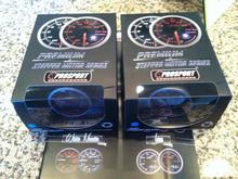 Prosport Boost and Oil Pressure. Halo Series, these along with an AEM UEGO Wideband will fill out the ATI triple dash pod.