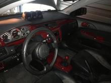Red carbon had to make the car look as good as the outside. Especially with all the hardwork you would want to have something to be proud of when your driving it