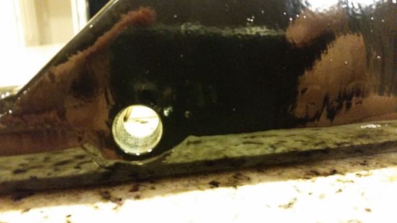 Steel follows through the entire length of the hole, not just at the flat face.