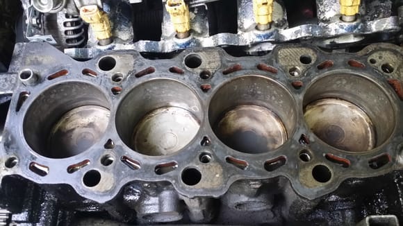 This is after a thorough cleaning and removal of dirt grease and grime guys inside the piston wells and ontop the gasket area