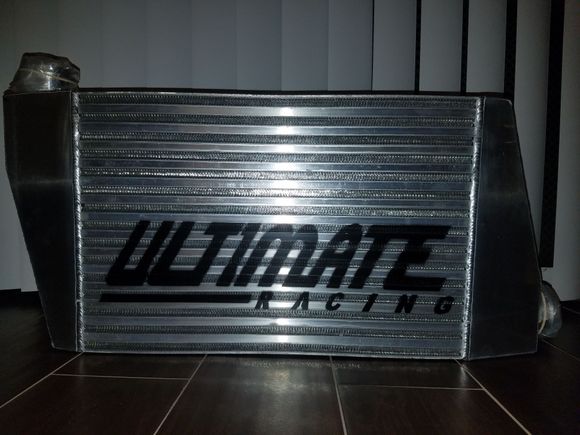 Ultimate racing intercooler waiting to be installed