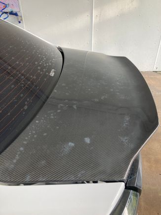 This is the “fading” even though it could not have been exposed to sunlight due to the move blanket being placed on top.