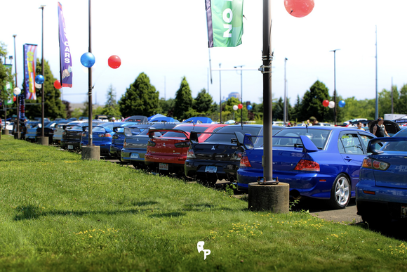 Evo Lineup from LancerNation Mitsubishi Owners Day 2024