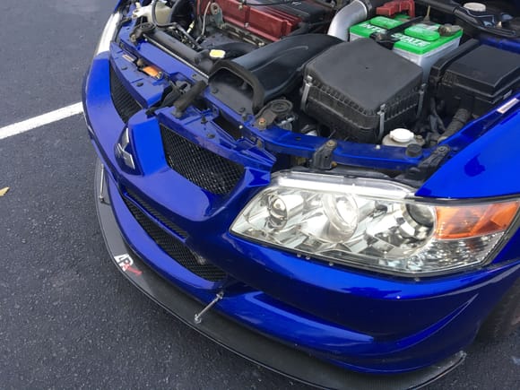 Doesn't look like much but it is at about $7k using aftermarket parts. You can't see in the photo well but the front corner of both headlights got scratched so they are replacing them.