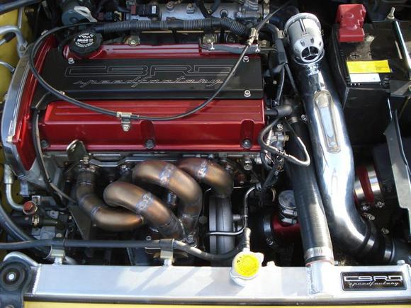 JM Fab twin-scroll manifold with CBRD BBK Blouch turbo kit.

The old set-up with the VTA BOV / reg battery