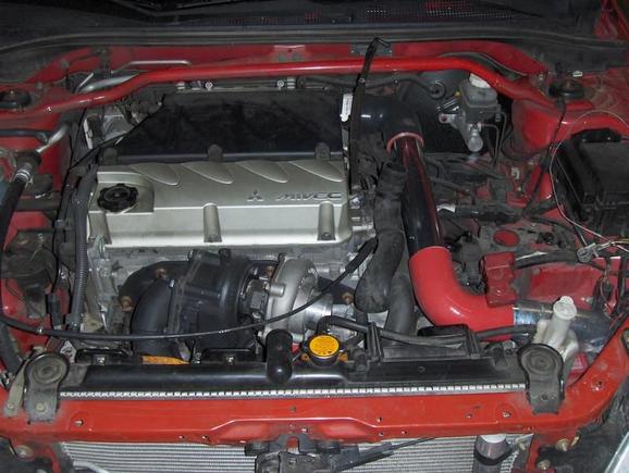 turbo manifold, down pipe, and exhaust turbine all ceramic coated