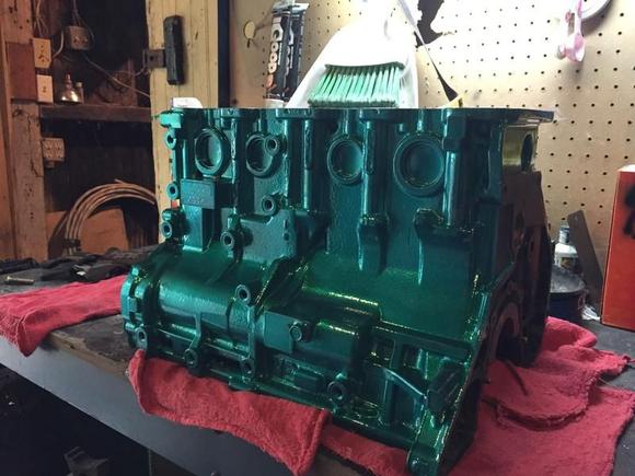 Jamaican teal powder coated block