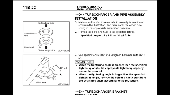 The correct way of installing double Belleville washers is mentioned in Evo X Service Manual 11B-22 and 15-21.