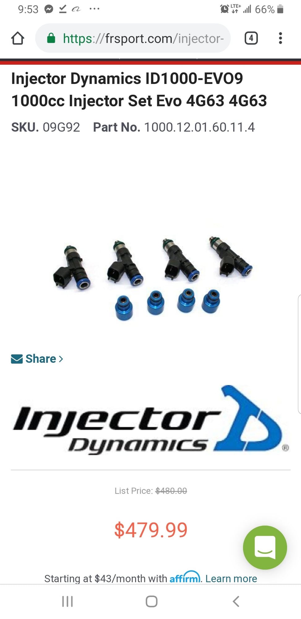 Engine - Intake/Fuel - Injector Dynamics 1000cc Injector Set - Used - 2003 to 2006 Mitsubishi Lancer Evolution - Richmond, BC V6V1J4, Canada