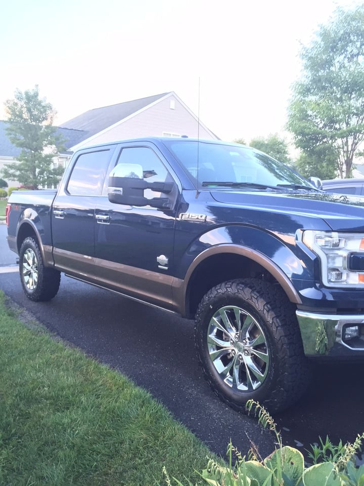 I have 2015 f150 King Ranch with the 20" king ranch rims I put 275/65/...