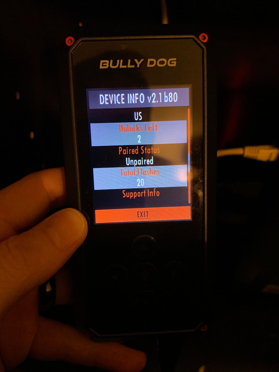 bullydog tuner will not recognize vehicle after update