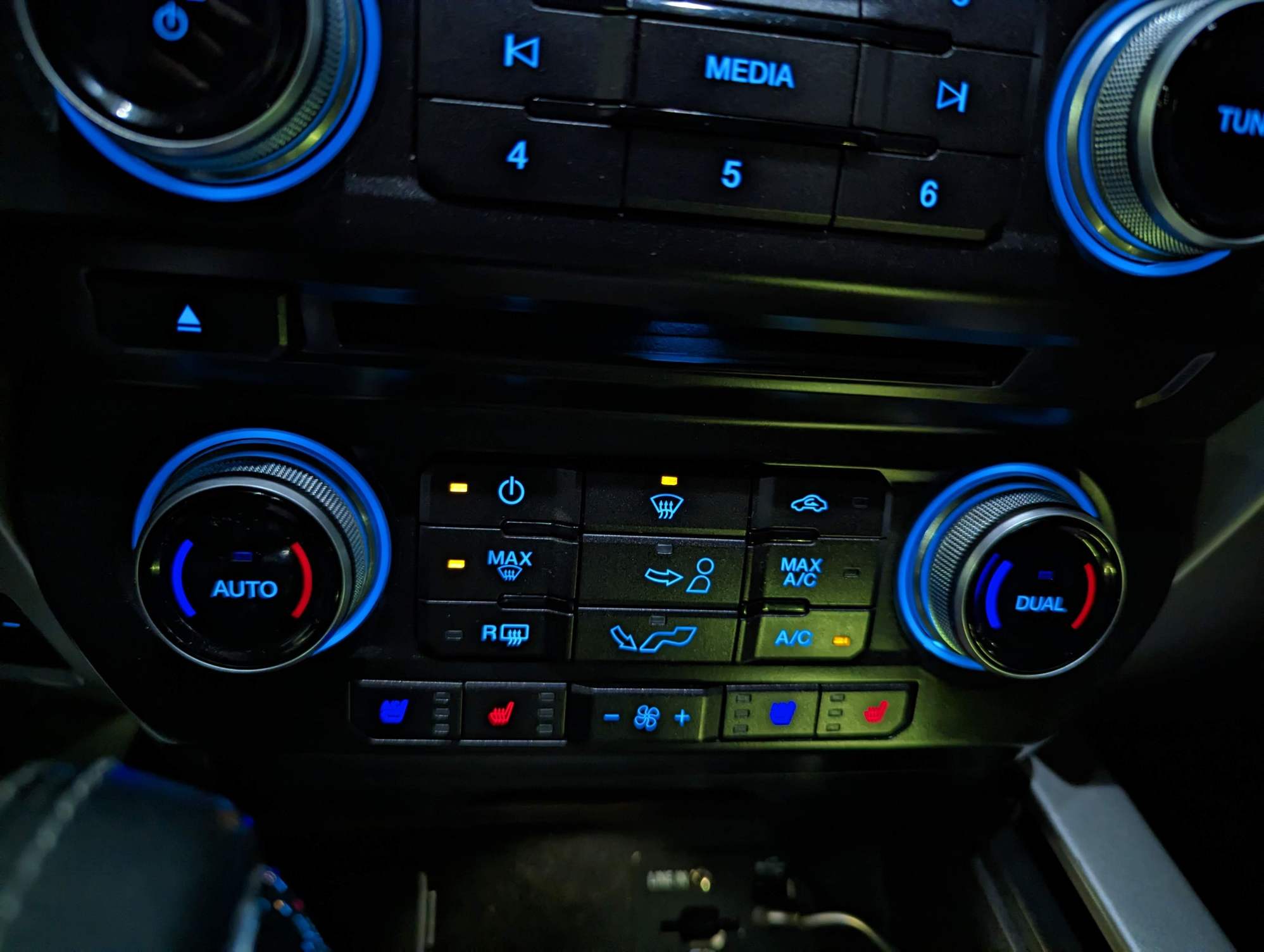 Heated/cooled seat and rear defrost Buttons not Lighting up at all when