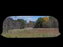 A view of the field from inside the blind. The back edge is about 115 yds.