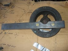 crank pulley flat bar holding  tool homemade