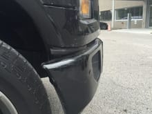 Bumper Pushed down and scratched