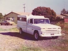 66 chev w/327 cu in motor This truck was my dads. Had a 292 six cyl. I painted it and put the wheels and tires. Also put a 327 in for power. had a 4 spd granny box w/ detroit locker. I was in the 3rd grde when my dad bought this truck new. My dad is gone now and in thinking of him is one reason for my white 2008 F150