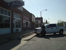 Outside an /old/ Ford dealer in De Soto, KS.