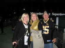 Before the Saint's-Giant's on Monday night football 11-28-11 with my daughter and grandaughter.