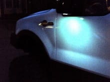 Side Mirror Down-lights replaced w/ white LEDs