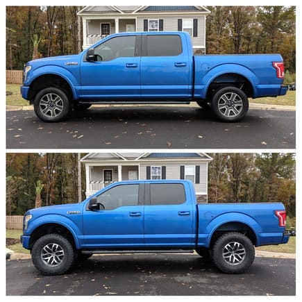 Raptor wheels / tires before and after.