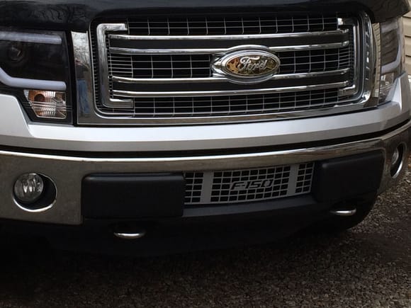 Got my lower grille off Amazon. It was black but I painted it to match the factory main grille. Simple bolt on.
The black plastic bumper pad you can get from Ford. It’s a simple swap.
