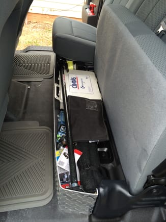 Diamond plate under rear seat organizer- $50 on CraigsList