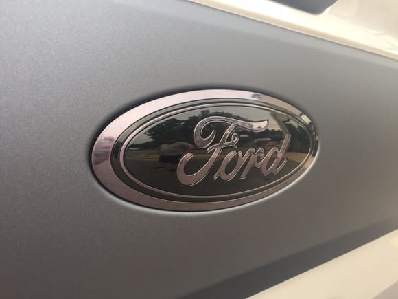 Ford Emblem: Blue to black, charcoal candy clear coat over the entire emblem.
